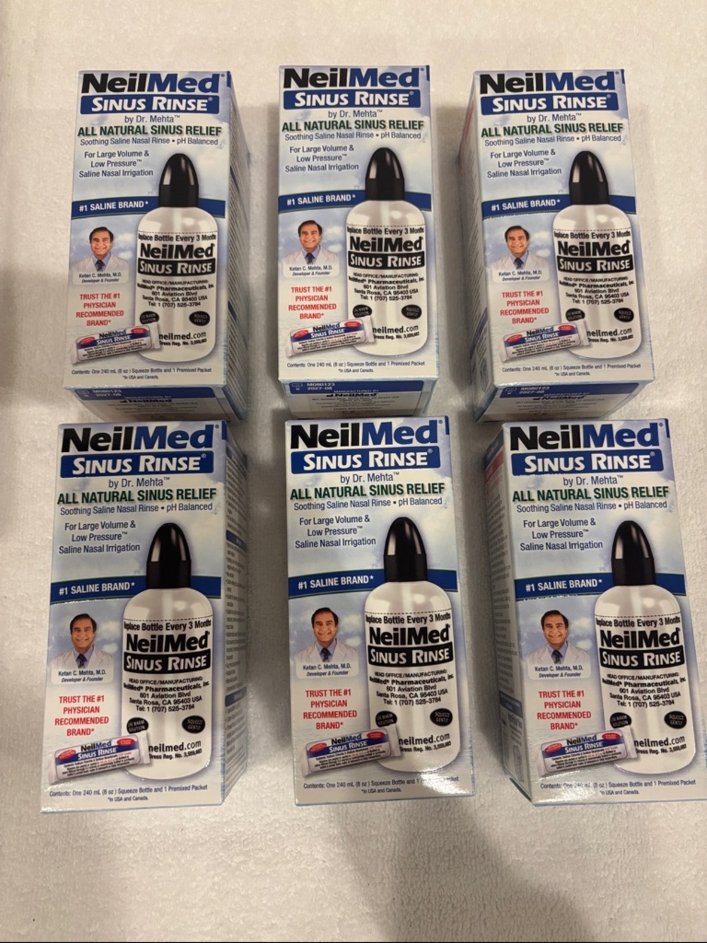 Sinus Rinse Saline Nasal Irrigation -  (Pack of 6)